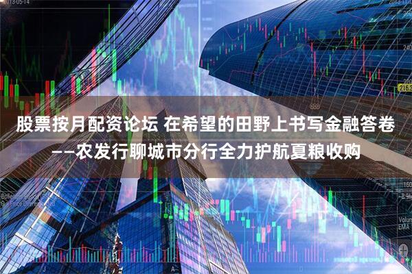 股票按月配资论坛 在希望的田野上书写金融答卷——农发行聊城市分行全力护航夏粮收购